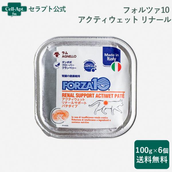フォルツァ10 アクティウェット リナール ラム (腎臓) 猫用 100g×6個 （13659）