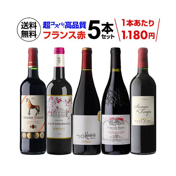 割引 年末値下げ！フランス産赤ワイン5本セット フランス産 合計13金