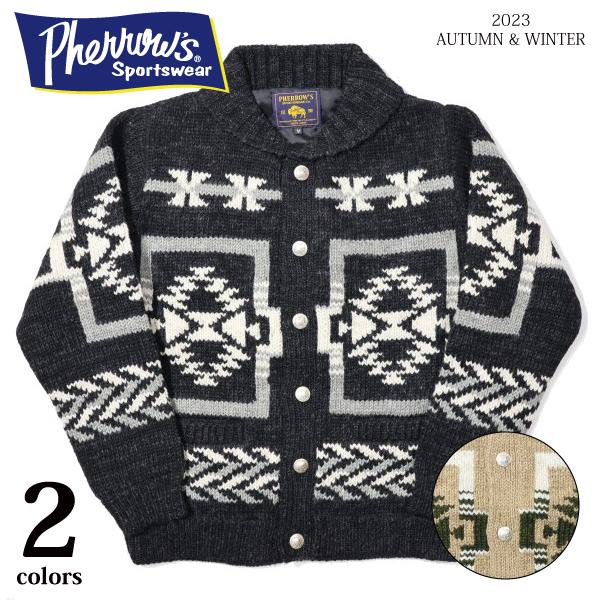 Pherrow's（フェローズ） 23W-PNS-CARDIGAN ハンドメイドニット