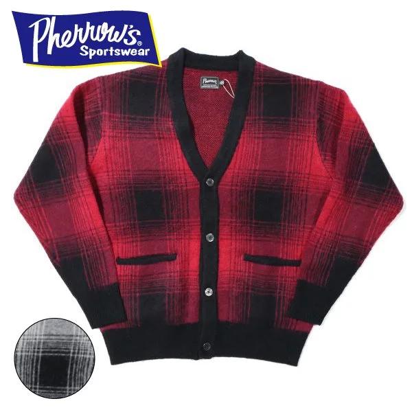 Pherrow's（フェローズ） 24W-PONC1 オンブレーチェック ニット