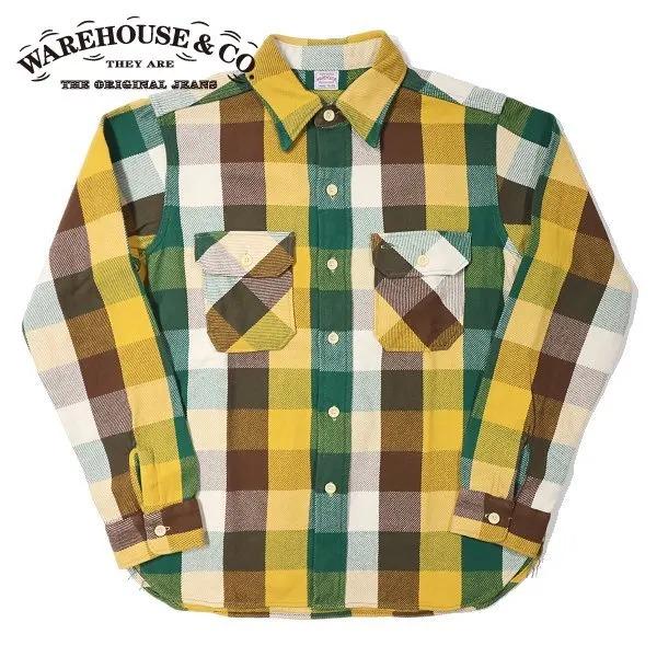 ウエアハウス 3104 E柄 グリーン FLANNEL SHIRTS フランネルシャツ WAREHOUSE
