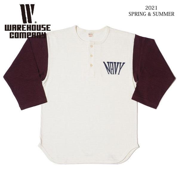 WAREHOUSE ウエアハウス 4058 7分袖ベースボールTシャツ WAREHOUSE ウエアハウス 4058 7分袖ベースボールTシャツ
