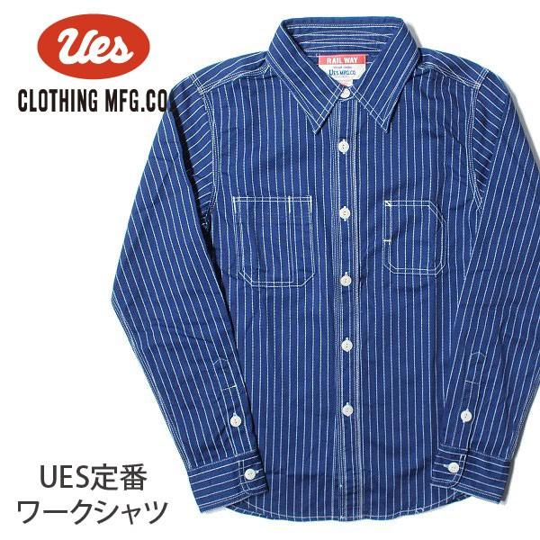 美品　UES　ウエス　500954　 ワークシャツ　ウォバッシュ ストライプ匿名 UES（ウエス） ワークシャツ ウォバッシュストライプ 500954