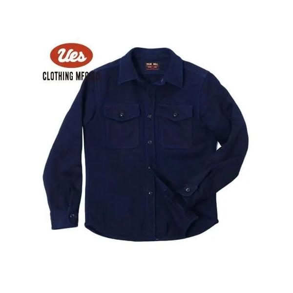 [予約商品]ウエス 502256 INDIGO TRICOTINE SHIRT インディゴ トリコティンシャツ 無地 長袖 UES 2026年