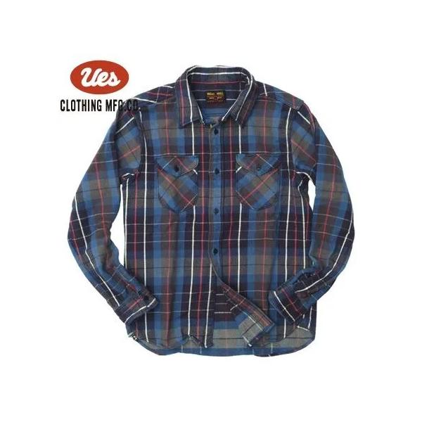 ウエス 502653 ヘビーネルシャツ ブルー HEAVY FLANNEL SHIRT UES 2026年新作