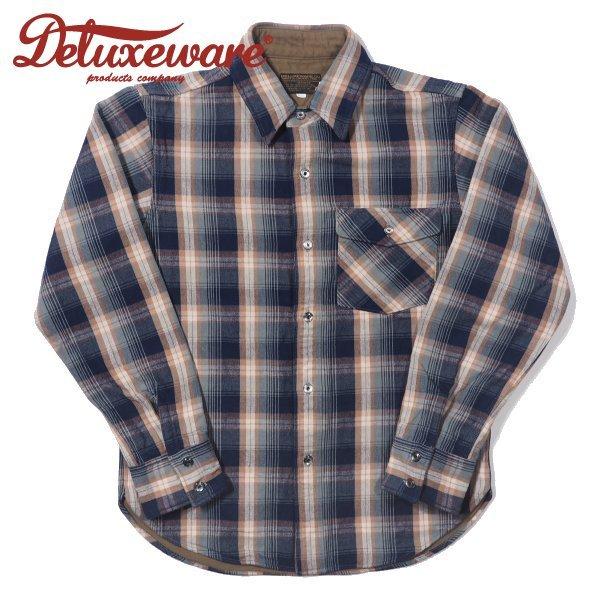 デラックスウエア ネルシャツ DELUXEWARE HV-19 Sサイズ DELUXEWARE（デラックスウエア） ヘビー フランネルシャツ ジョン