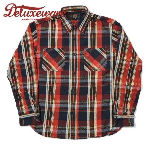 デラックスウエア HV-62 50s BLACK&RED 極厚ヘビーフランネルシャツ 長袖 FLANNEL SHIRT DELUXEWARE 2026年新作