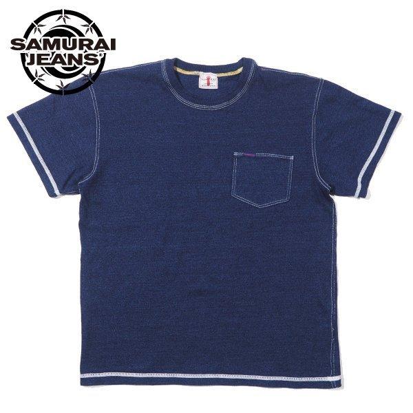 サムライジーンズ ヘビーウエイト インディゴ ポケット Tシャツ INDIGO 