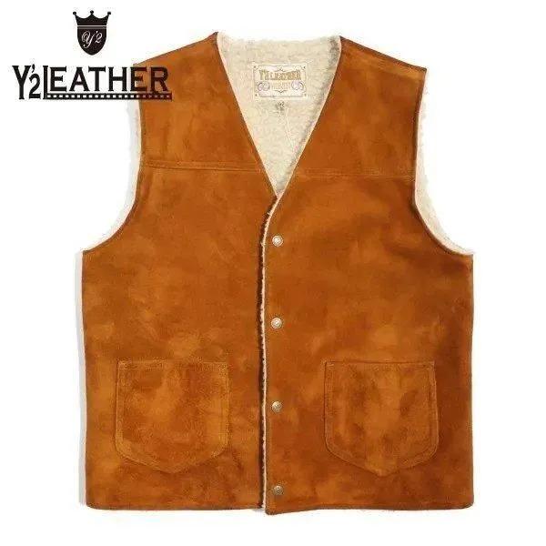 ワイツーレザー WJ-06 STEER ROUGHOUT WOOL BOA VEST ステアラフアウト