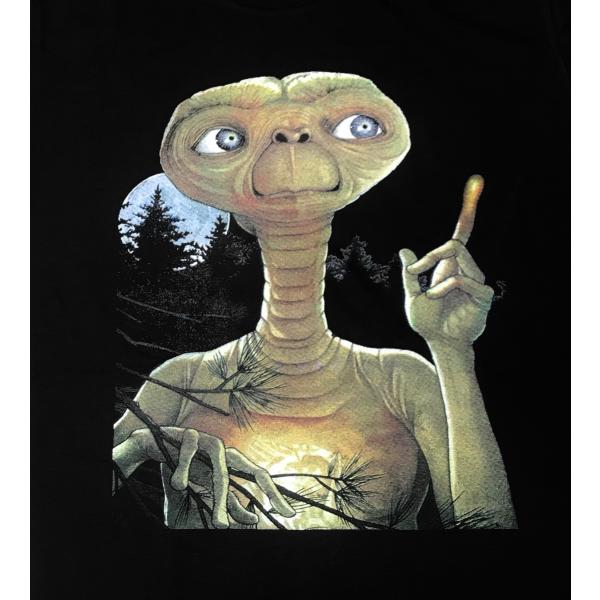 【E.T Tシャツ】映画 SF 1980年代 スティーブンスピルバーグ 宇宙人 movie 念力 地球外生命体 ファンタジー 半袖 黒 :et