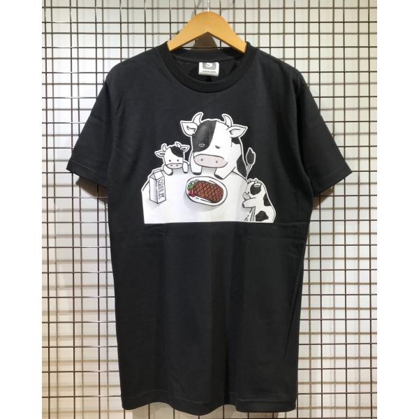 共食い牛 Tシャツふざけt バカt おもしろt 黒 牛 ステーキ シュール 悲しい Dejapan Bid And Buy Japan With 0 Commission