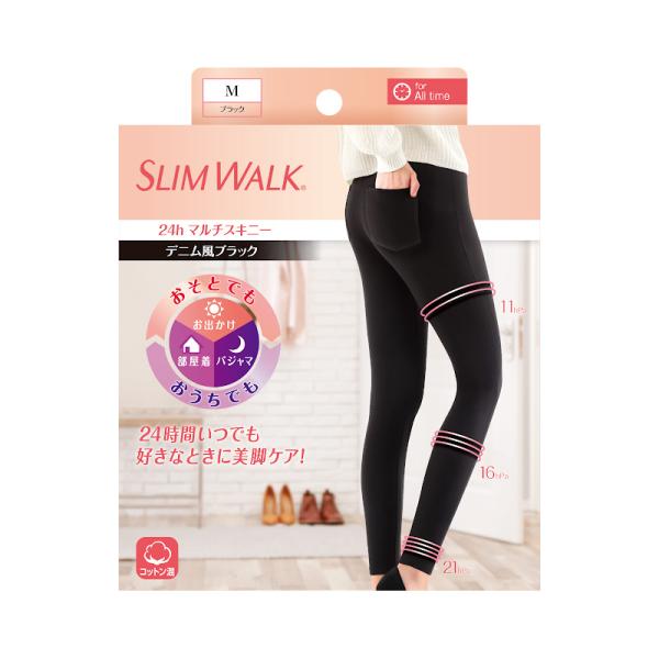 スリムウォーク 24h マルチスキニー デニム風ブラック M 【アウトレット/リニューアル前品】