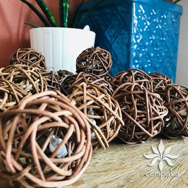 ラタンボール ランプ ライト 照明 間接照明 20球 北欧 インテリア ガーランド スイッチ付 アジアン雑貨 北欧