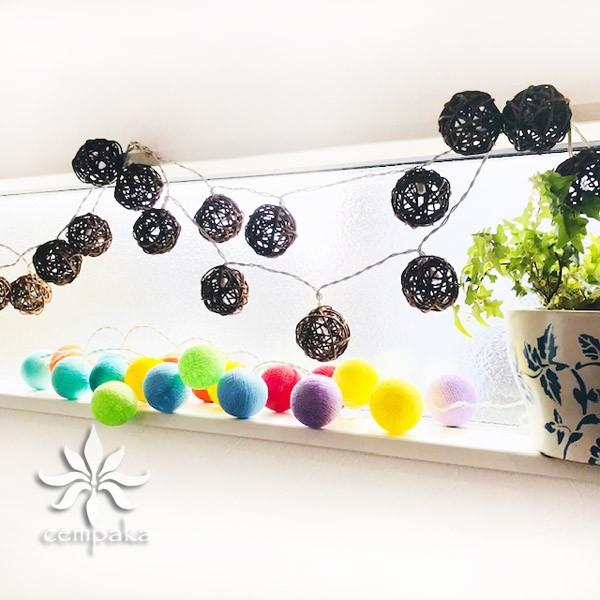 ラタンボール ランプ ライト 照明 間接照明 20球 北欧 インテリア ガーランド スイッチ付 アジアン雑貨 北欧