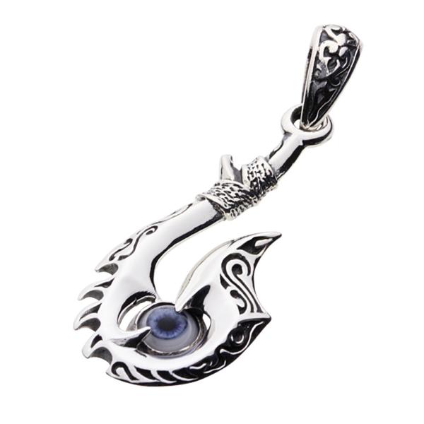 多様な シルバー ペンダント アクセサリー P0714 Cenote メンズ ナザール ボンジュウ お守り 釣り針 トライバル 目玉 ドールアイフィッシュフック シルバー Www Plaviatko Sk