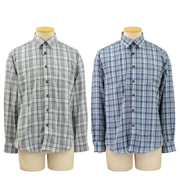 夏長袖 涼感 しじら 楊柳 マジックテープ ワンタッチ シャツ ナイアガラ織 涼しい シャツ シニアファッション 70代 80代 90代