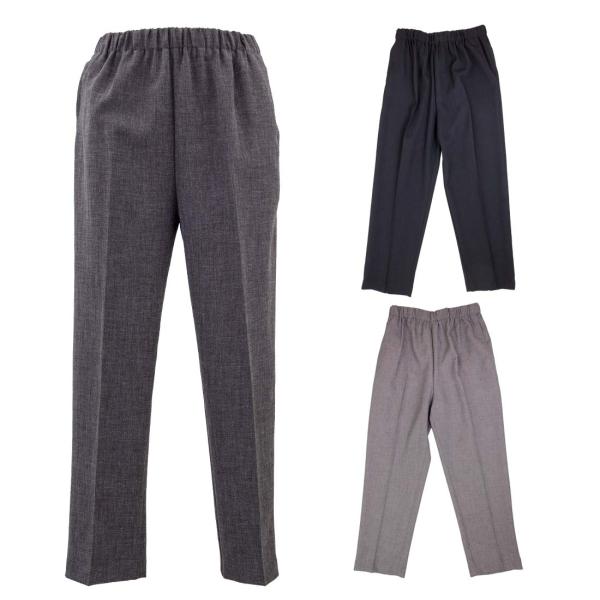 ゴム入替 サマーパンツ 杢ヘリンボン ズボン 履きやすい シニアファッション レディース 70代 80代 90代 服 高齢者 女性 普段着 部屋着 お年寄り