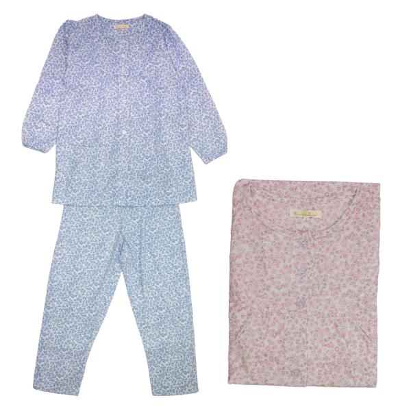パジャマ シニア 婦人 春 夏 綿混 天竺 薄手 ねまき 高齢者 春夏  高齢者 入院 介護 母の日 シニアファッション