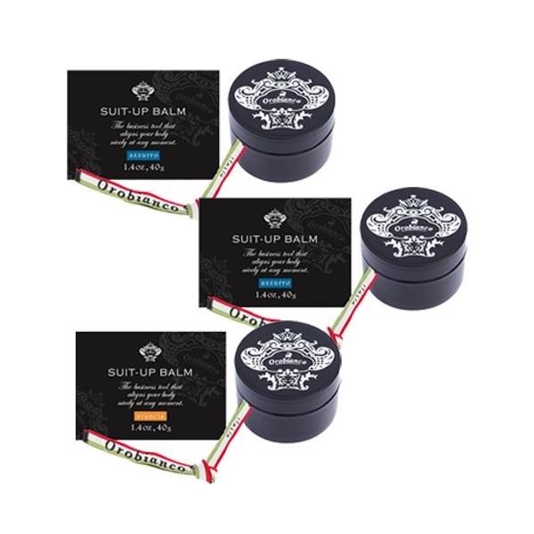 スーツアップバーム　azzurro×2・arancia　3種の香りから選べる3個セット【オロビアンコ】Orobianco 【送料】600円【容量】40g【サイズ（mm）】W59×H43×D59消臭成分のカキタンニン、ローズクリーン配合。爽や...