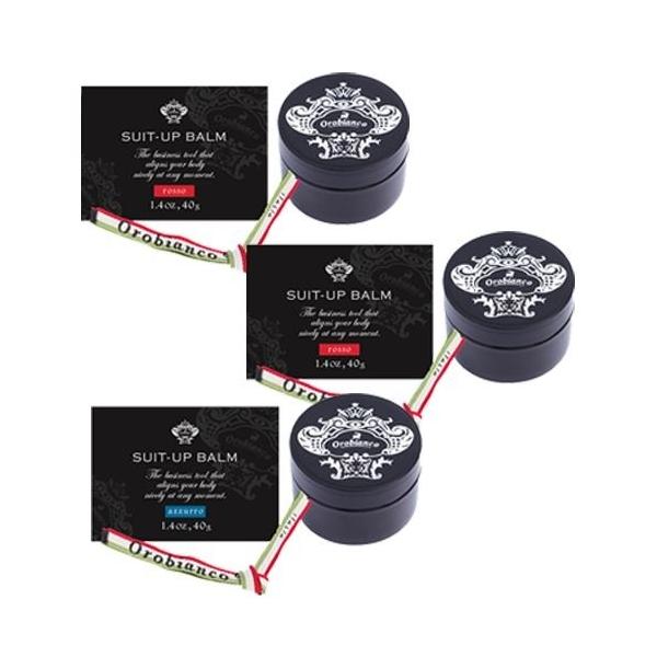 スーツアップバーム　rosso×2・azzurro　3種の香りから選べる3個セット【オロビアンコ】Orobianco 【送料】600円【容量】40g【サイズ（mm）】W59×H43×D59消臭成分のカキタンニン、ローズクリーン配合。爽やかで...