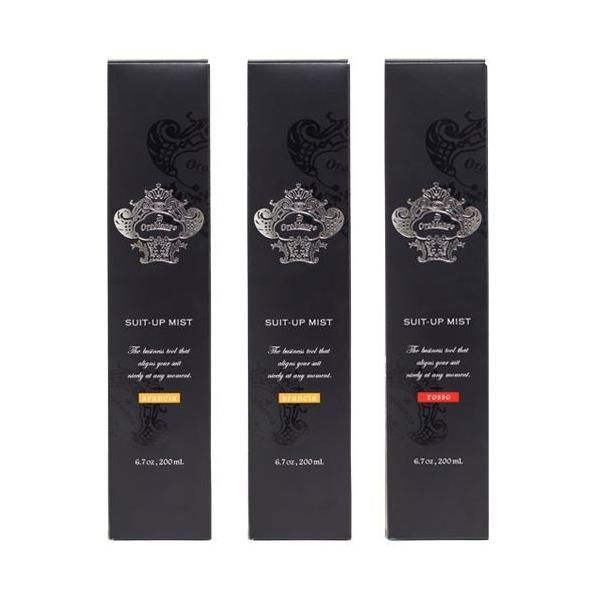 スーツアップミスト6種の香りから選べる3本セット　arancia×2・rosso【オロビアンコ】Orobianco 【送料】600円【容量】200mL 【サイズ（mm）】W45×H215×D45消臭成分のカキタンニン、ローズクリーンが悪臭を...