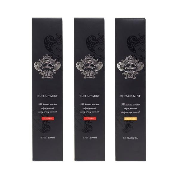 スーツアップミスト6種の香りから選べる3本セット　rosso×2・arancia【オロビアンコ】Orobianco 【送料】600円【容量】200mL 【サイズ（mm）】W45×H215×D45消臭成分のカキタンニン、ローズクリーンが悪臭を...