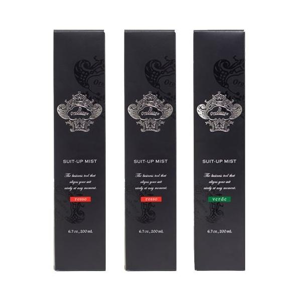 スーツアップミスト6種の香りから選べる3本セット　rosso×2・verde【オロビアンコ】Orobianco 【送料】600円【容量】200mL 【サイズ（mm）】W45×H215×D45消臭成分のカキタンニン、ローズクリーンが悪臭をしっ...