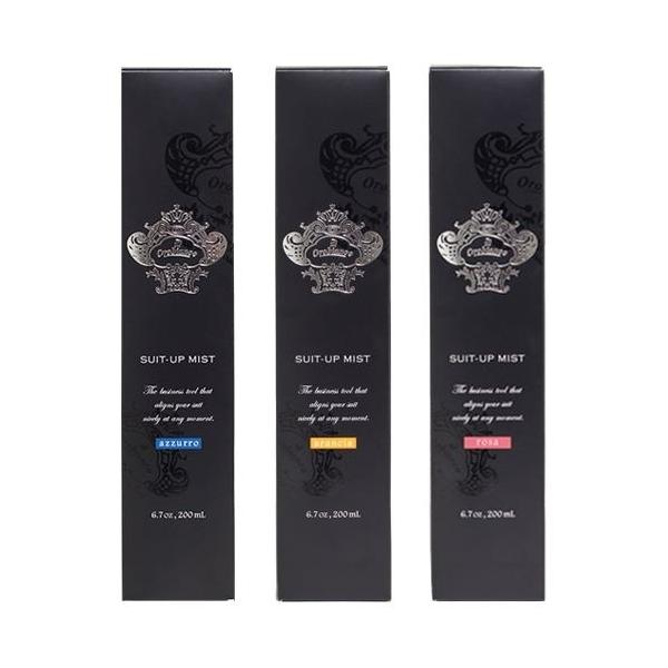 スーツアップミスト6種の香りから選べる3本セット　azzurro・arancia・rosa【オロビアンコ】Orobianco 【送料】600円【容量】200mL 【サイズ（mm）】W45×H215×D45消臭成分のカキタンニン、ローズクリー...
