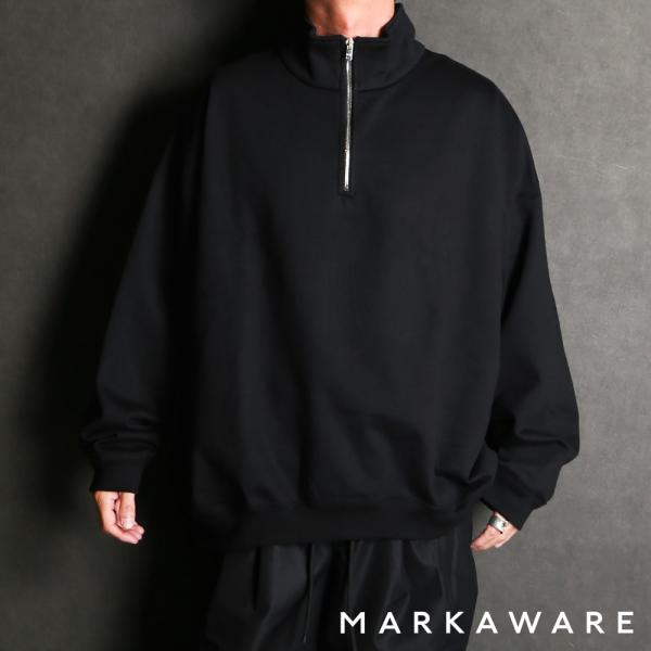 markaware 【MARKAWARE/マーカウェア】QUARTER ZIP PULLOVER - BLACK
