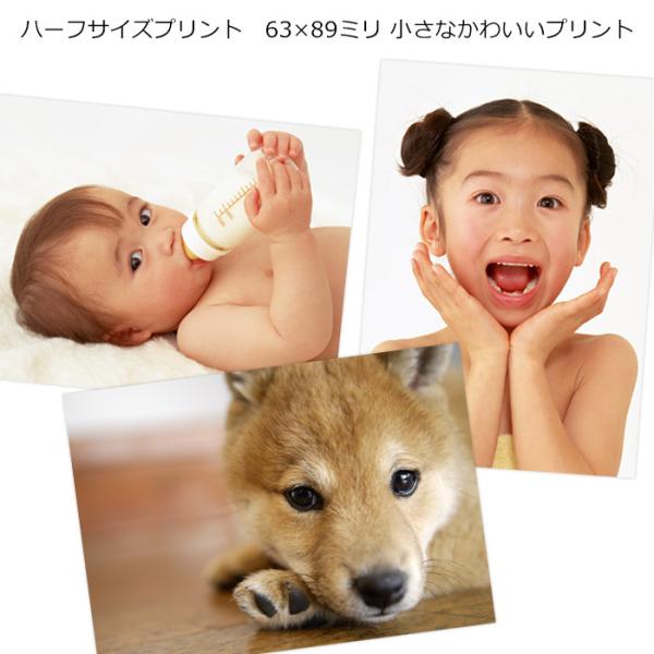 ハーフサイズプリント スマホから写真 Lサイズの半分の大きさ