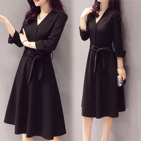 ワンピース オシャレ レディース ロングワンピース 黒ワンピース ポケットなし 韓国風 40代 ｖネックワンピ 春秋冬 お出かけ お呼ばれ 通勤 膝下 二次会 Ceop187 Centurion 通販 Yahoo ショッピング