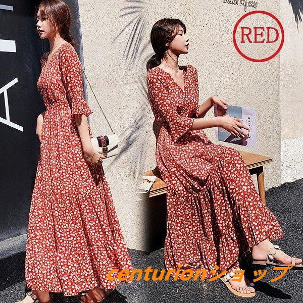 マキシワンピース ワンピース レディース オシャレ マキシ丈 夏 花柄 Vネック ワンピ 韓国風 結婚式 ロング丈ワンピース お呼ばれ 着痩せ 大人可愛い Lhos104 Centurion 通販 Yahoo ショッピング