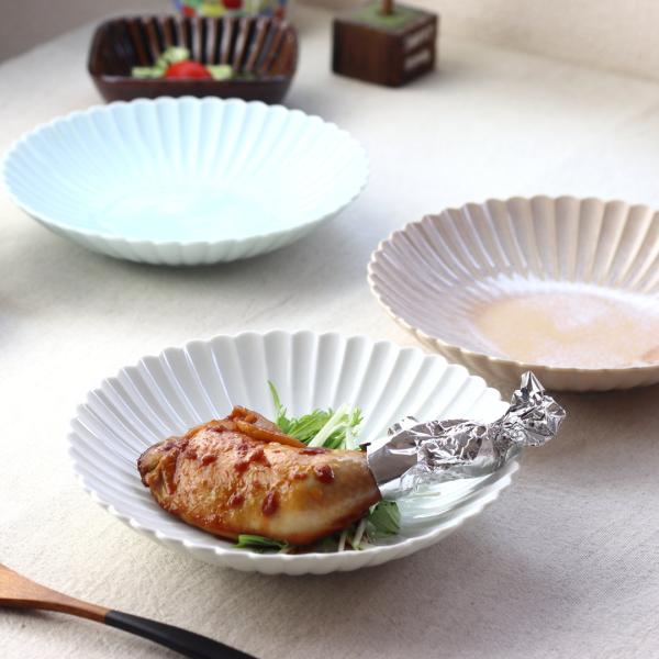 菊花和膳 大皿 21cm 日本製 美濃焼 中皿 和皿 深皿 パスタプレート