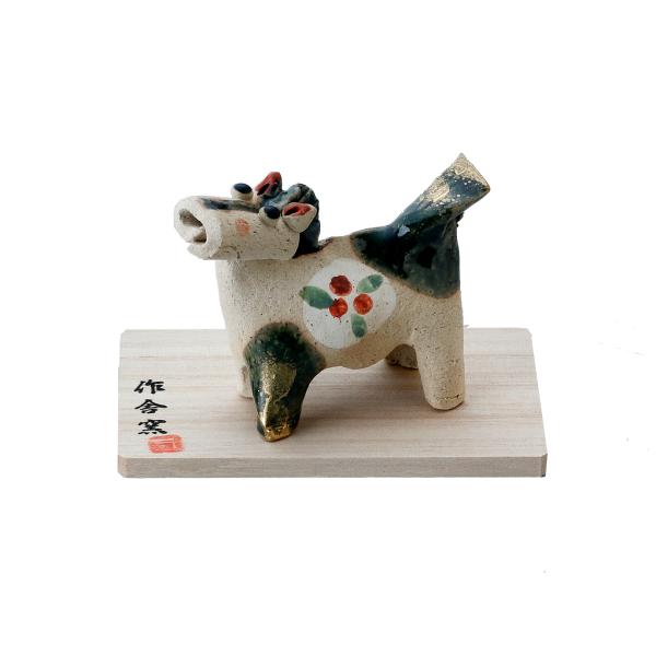 午 たたら飾り（織部） K26-04 陶器 干支 置き物 ウマ うま 午年 うま