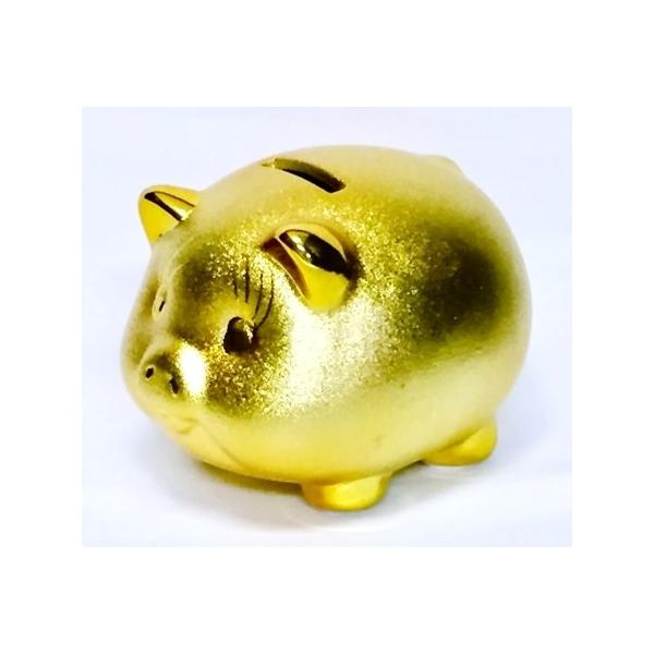 金ブタ貯金箱（中） MR228 お取り寄せ 陶器 置物 500円玉 おしゃれ