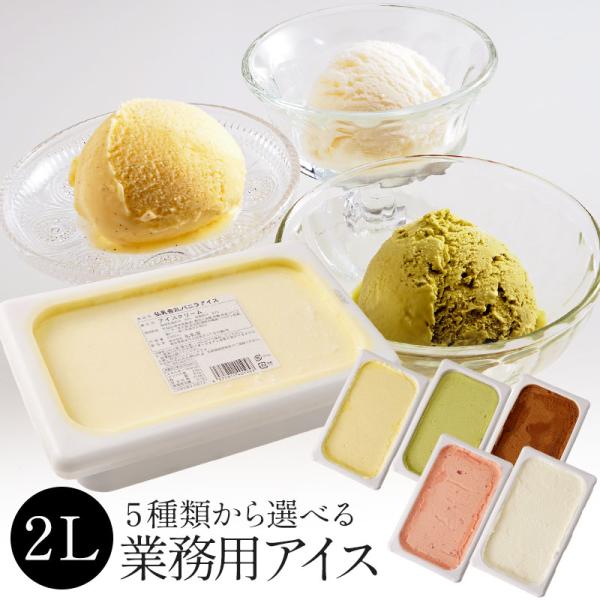 弘乳舎 業務用 大容量 アイス バルク2L［バニラ/抹茶/チョコレート/ストロベリー/ヨーグルト］5種選り取り［冷凍のみ］ 6個まで1配送でお届け