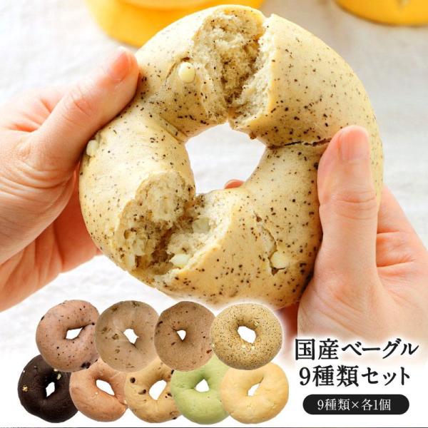 もちもち ベーグル 9個セット 国産 食べ比べ（全9種類×各1個）［冷凍
