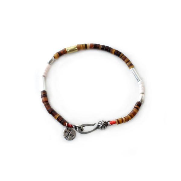 アティース（Atease） Atease SILVER & SHELL BZ BRACELET BLACK : CG