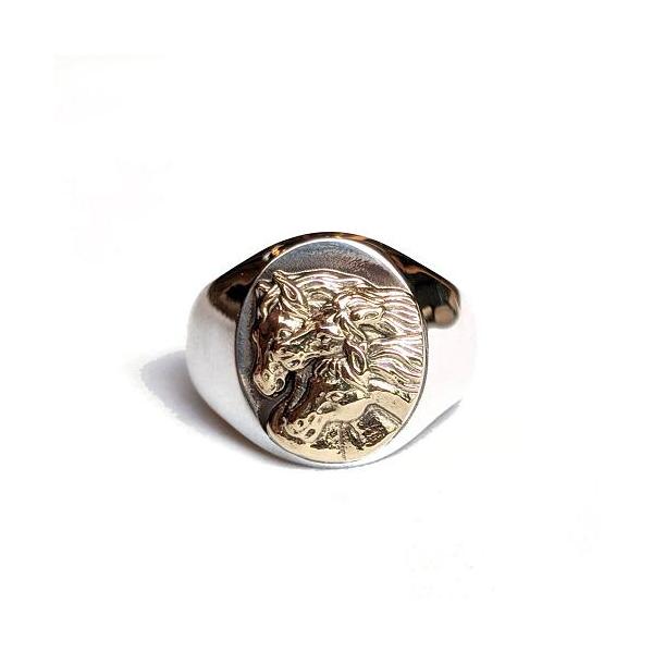 PEANUTS＆CO Peanuts＆Co. PHARAOHS HORSES RING OVAL SMALL/SILVER