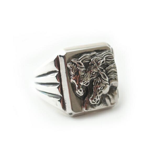 PEANUTS＆CO Peanuts＆Co. PHARAOHS HORSES RING SQUARE/ALL SILVER