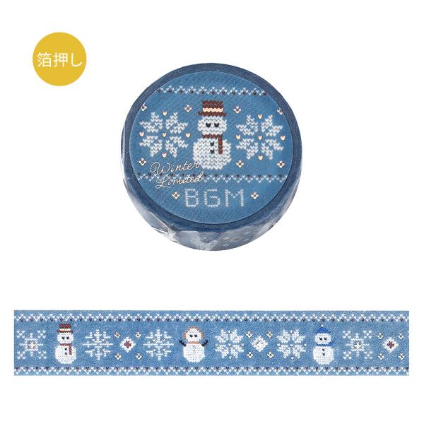 BGM マスキングテープ 冬限定・編み雪だるま　BM-SPLW048