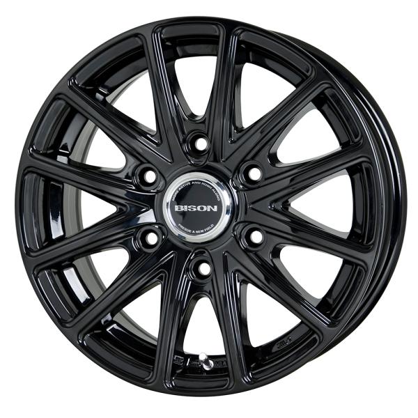 アルミホイール 15インチ ハイエース 15×6.0 +33 139.7 6H ホットスタッフ バイソン BN-01 メタリックブラック