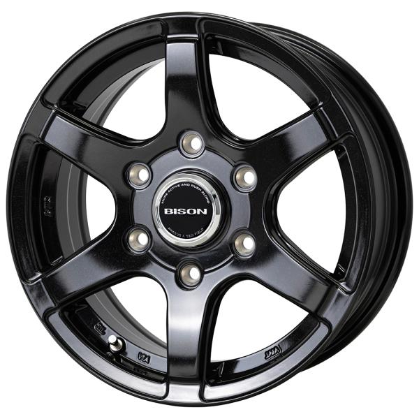 アルミホイール 15インチ ハイエース 15×6.0 +33 139.7 6H ホットスタッフ バイソン BN-04 メタリックブラック