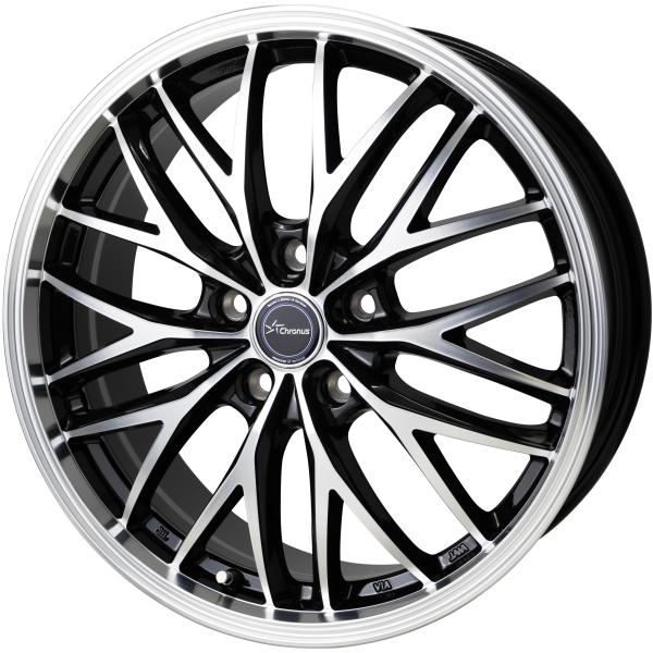 アルミホイール 18インチ 18×7J +48 114.3 5H 5穴 ホットスタッフ クロノス CH-113 メタリックブラックポリッシュ