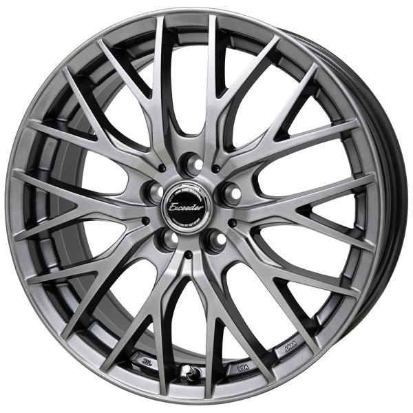 アルミホイール 17インチ 17×7J +45 114.3 5H ホットスタッフ エクシーダー E05II ダークシルバー