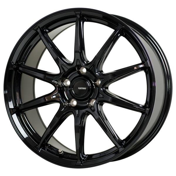 軽量アルミホイール 18インチ 1本価格 18×7J +48 5穴 114.3 ホットスタッフ Gスピード G-05 メタリックブラック