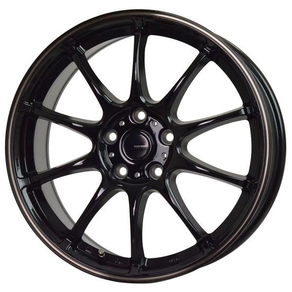 軽量アルミホイール 16インチ 16×6.5J +53 114.3 5H ホットスタッフ ジースピード P-07 ブラックブロンズクリア