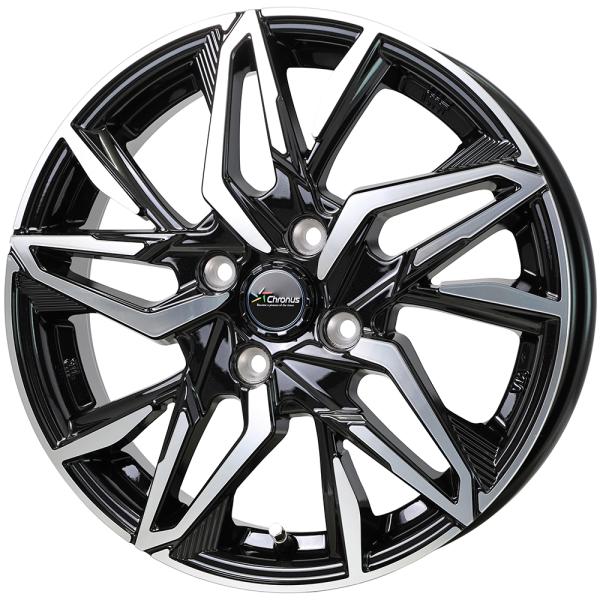 アルミホイール 15インチ 4本セット 軽自動車 15×4.5J +45 100 4H ホットスタッフ クロノス CH-112 メタリックブラックポリッシュ