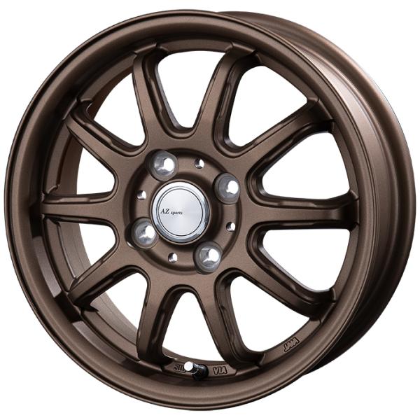 爆買 法人送り専用 4本セット 軽トラ 軽バン 12インチ アルミホイール 12×3.5B 4穴 100 +45 インターミラノ AZスポーツ RC10 ブロンズ