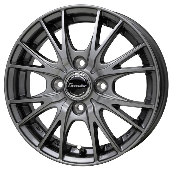 アルミホイール 13インチ 4本セット 軽自動車 13×4B +45 100 4H 4穴 ホットスタッフ エクシーダー E05II ダークシルバー